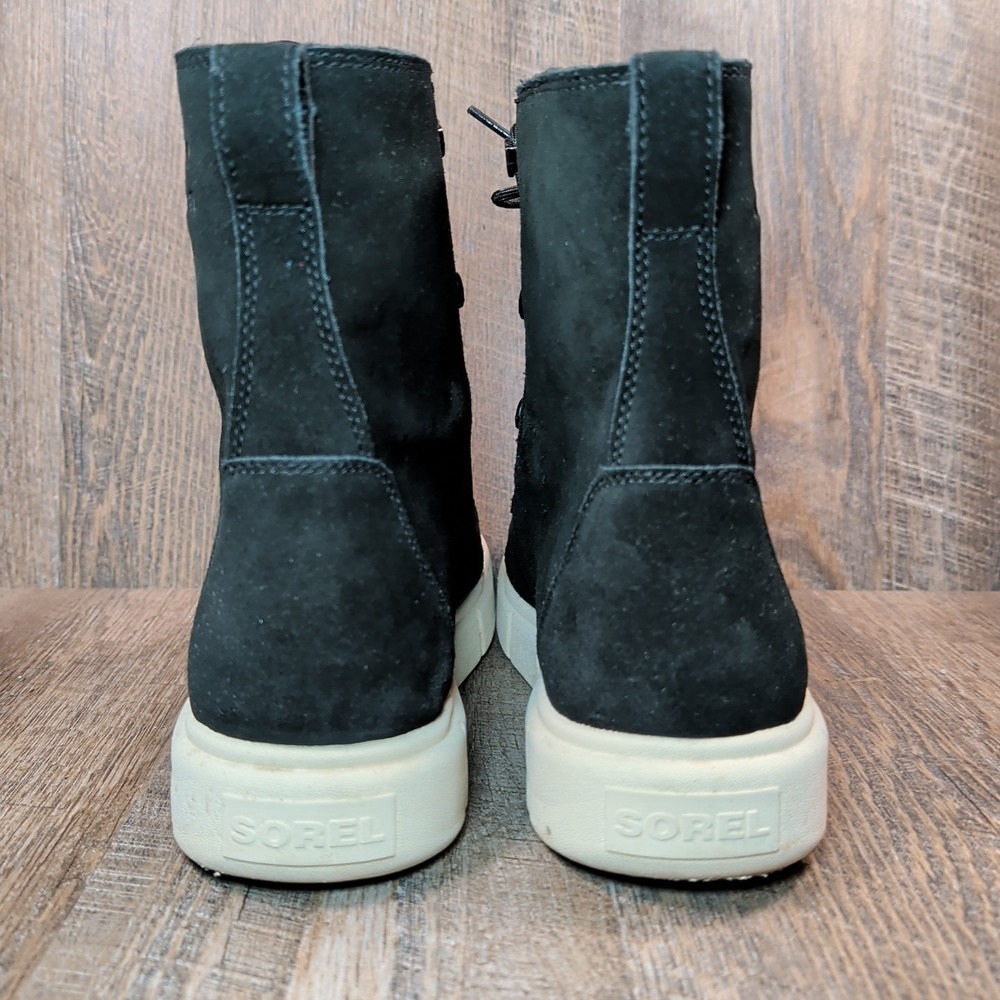 Sorel Explorer III Joan Womens Waterproof Winter Boots Size 11 Black White Suede - Picture 7 of 13